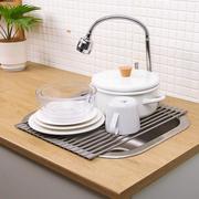 厨房可折叠水槽沥水架洗碗池碗架碗碟筷收纳架洗菜滤水硅胶置物架