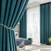 加厚高遮光纯色窗帘布现代卧室客厅挂钩窗帘隔断帘遮光布2021