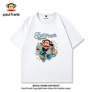 Paul frank/大嘴猴美式ins潮牌印花短袖T恤男纯棉夏季白色体恤衫