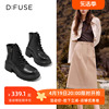 D：Fuse/迪芙斯冬季牛皮厚底马丁靴保暖加绒高跟短靴女DF3311848F