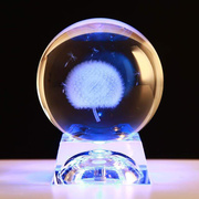 七夕情人节礼物水晶球摆件3D内雕麋鹿生日女生创意定照片LOGO