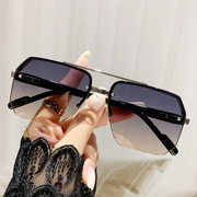 个性蛤蟆款墨镜潮方形大框太阳镜女半框双梁太阳眼镜韩版时尚