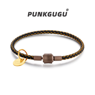 punkgugu3mm防水钢丝绳手绳手链，女转运珠串珠配绳本命年红绳