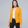 冬季欧美W*B 优雅黄色 修身型一粒扣长袖纯色西装外套 小码大码