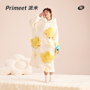睡衣女珊瑚绒可爱甜美加，绒加厚睡袍冬季睡裙，保暖外穿设计感居家服