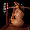 桃木貔貅葫芦手把件钥匙扣，挂件木雕饰品，中国风圆雕古典