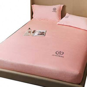 珊瑚绒床笠单件冬季加厚法兰绒，床罩防尘保护罩床套罩防滑固定床单
