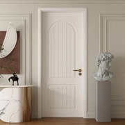 包安装(包安装)定制木门奶油风，卧室门套装门现代简约烤漆门室内实木房间门