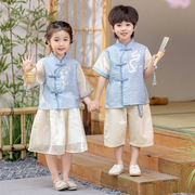 汉服男童夏季中国风女童，唐装夏装套装古风，改良高端儿童古装表演服
