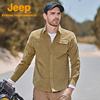 jeep吉普户外防风长袖衬衫秋季保暖灯芯绒外套透气弹力大码休闲衣