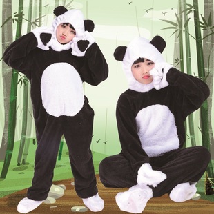 大熊猫套装演出服男女儿童功夫熊猫，宝宝卡通动物，人偶造型表演服装