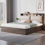 实木床家用卧室现代简约大床1.5m经济型可储物双人床1.8m单人床架