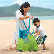 儿童沙滩玩具收纳袋玩沙工具，宝宝游泳大容量，网袋户外沙滩包