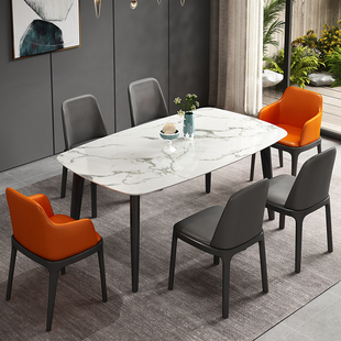 餐桌椅组合北欧小户型现代简约餐桌大理石家用吃饭桌一桌六椅四椅