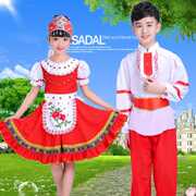 儿童俄罗斯民族演出服装女童少数民族舞台表演服公主裙礼服舞
