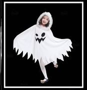 万圣节儿童服装男童幽灵服装女童精灵斗篷披风cos白色幽灵装扮服