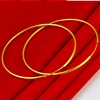 越南沙金光面大耳圈女耳环，黄金纯金色，满天星耳环结婚耳饰