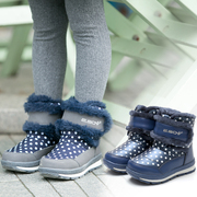 冬季儿童雪地鞋加绒加厚女童，雪地靴防水防滑保暖棉靴舒适童鞋短靴