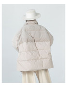 韩国羽绒服新世界马山店宽松版型，中长款棉衣夹克外套米色