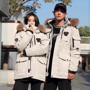 2021年韩国runningman军工装，羽绒服女中长款情侣同款