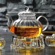 玻璃养生壶透明条纹南瓜壶功夫过滤泡茶壶套装家用简约耐热花茶壶