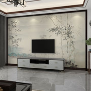 墙纸3d新中式手绘竹林电视，背景墙壁布客厅壁画影视，墙壁纸沙发墙布