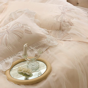 yilaisha亦莱莎家纺，长绒棉100支被套全棉床上用品，公主简约四件套