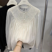 韩系蕾丝衬衫+吊带背心，两件套2024年春季设计感甜美超仙小衫