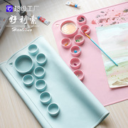 儿童涂鸦绘画餐垫便携式隔热可水洗，硅胶垫宝宝外出亲子垫