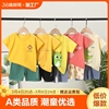 夏季纯棉儿童短袖套装0-12岁男童夏天衣服女宝宝T恤短裤两件套