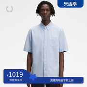 FRED PERRY男士短袖衬衫2024夏季休闲英伦麦穗刺绣衬衣M5503