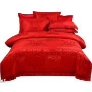 床上四件套婚庆4结婚冬天婚庆，大红色床上用品1.8m床单被套新婚套