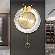 现代轻奢装饰挂钟创意水晶夜灯时钟C挂墙客厅家用2022夜光钟