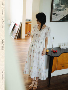 Bergere乔亚女士“六月繁花”交织古典主义 重工刺绣连衣裙