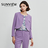 SUNVIEW/尚约紫色小外套女装小西装秋冬保暖款2023年设计师款