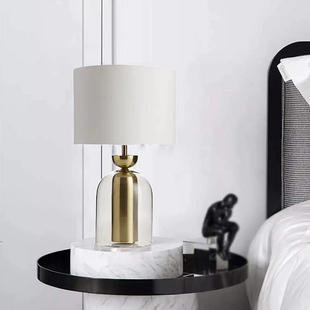 简约后现代金属客厅玻璃台灯设计师美式样板房时尚北欧卧室床头灯