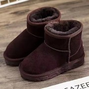 2022冬季儿童雪地靴男女童，加绒加厚男童棉鞋真皮宝宝棉靴保暖