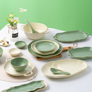 北欧餐具碗碟套装碗盘创意家用轻奢高档陶瓷，盘子饭碗筷碗具组合