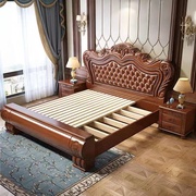 中式实木床现代简约1.8米主卧床美式实木，双人床1.5米古典雕花婚床