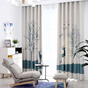 简约现代北欧风格2024年客厅窗帘，成品卧室全遮光窗纱轻奢流行