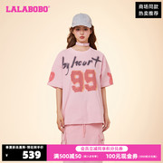 LALABOBO24春季可爱甜美字母涂鸦男友短袖T恤女CBDA-WSDT11
