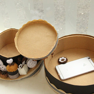 不织三生双层布层蛋糕置物盒学品美术课作业M手工DIY孕妇布艺材料