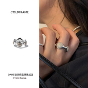Dare买手店 Coldframe 韩国品牌 复古宝石戒指不规则原创饰品首饰