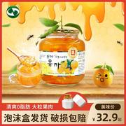 韩国全南蜂蜜柚子茶1kg*2瓶冲泡饮品冲饮罐装果味茶酱柠檬百香果