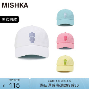 朱志鑫同款MISHKANYC大眼球美式男士女款秋冬季棒球帽子粉色户外