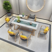 轻奢岩板茶台办公家用客厅茶几阳台泡茶简约现代新中式茶桌椅组合