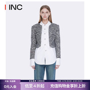 ODTD 设计师品牌IINC 23AW重工珠片衬衫小众拼接短外套女