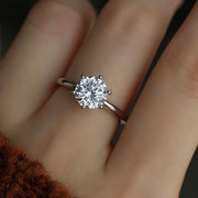 婚礼对戒闺蜜戒指s925纯银，超闪锆石戒指，指环女开口可调节时尚