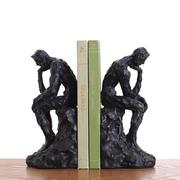 现代艺术抽象思考者书靠书夹书立书房书架书桌装饰树脂工艺品摆件