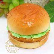 仿真汉堡模型假面包三明治道具芝麻大汉堡包薯条PU环保件摆件装饰